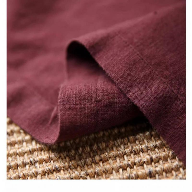 Zomer Linnen Dunne Stijl Effen Kleur Retro Korte Mouw Shirt Top Dames Pakkraag Kort Model Kleine Veelzijdige Blouses & Shirts