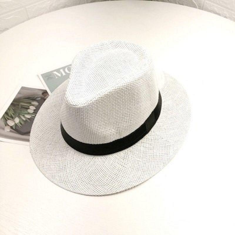 Paper Straw Big Flat Brim Top Hat In the Elderly Summer Sun Protection Hat Panama Straw Hat Men's Summer Men's Hat