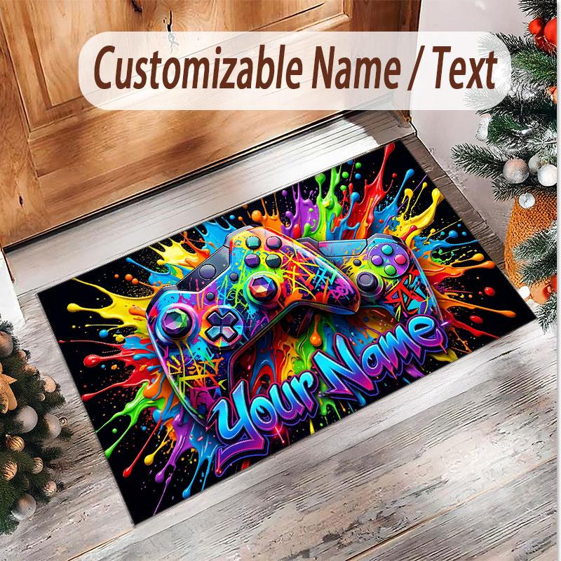 Fantasy Adventure Theme Soft Crystal Velvet Rug Custom Name & Text Print Non Slip Floor Rug for Bedroom Living Room