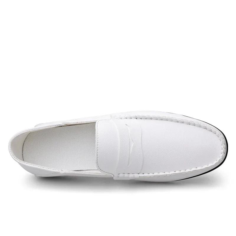 Fashion Summer Man Loafers Wedding Dress White Driving Moccasins Footwear Men Casual Shoes Split Leather Slip On Lightweight Male Shoes