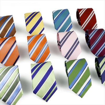 Gravata Masculina de Moda Gravata 7,5cm Verde Sálvia Listras Laranja Gravatas Reunião de Negócios Terno Festa de Casamento Gravata de Escritório Presente Masculino Acessório