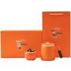 Chaxun Ceramic Persimmon Orange Cup and Tea Caddy Set