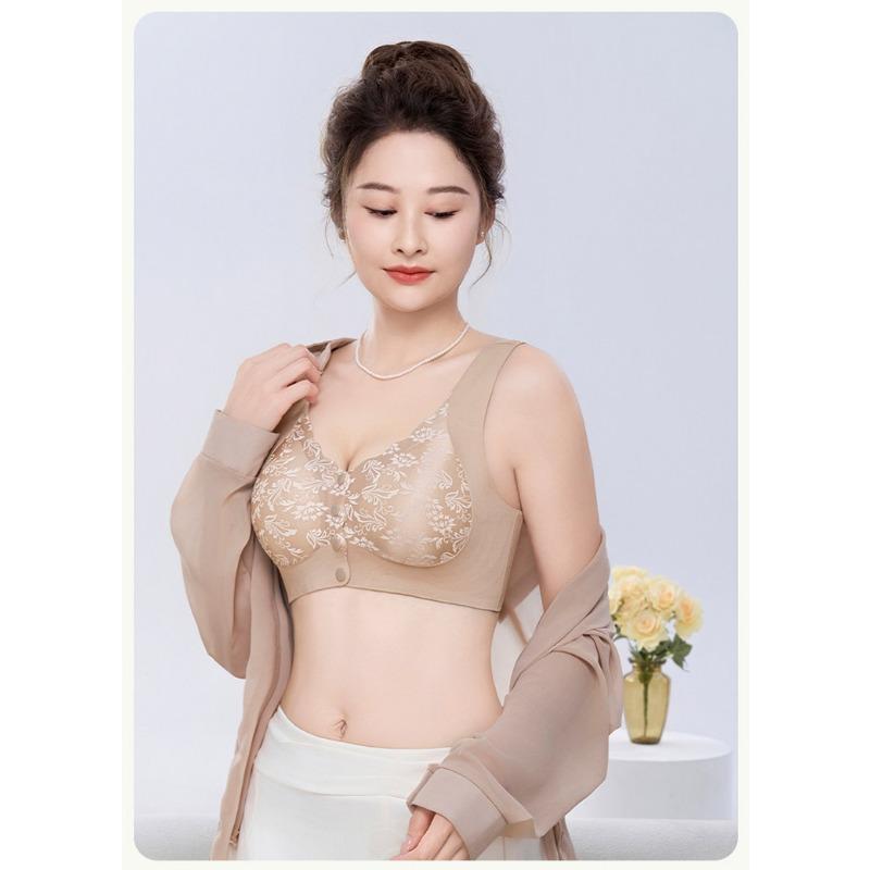 Women S Middle Aged Wireless Bra Vest Style Push Up Comfortable Underwear