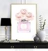 Fashion Illustration Watercolor Floral Prints Art Poster, Flowers Paris Perfume Canvas Painting, Minimalist Wall Decor Girl Gift No Frame