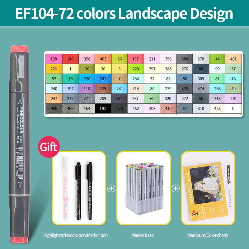 EF104 Double-Head Alcohol Marker Pens Sketch Design Marker Brush Pen Beginner Manga Graphic Drawing Art Supplies