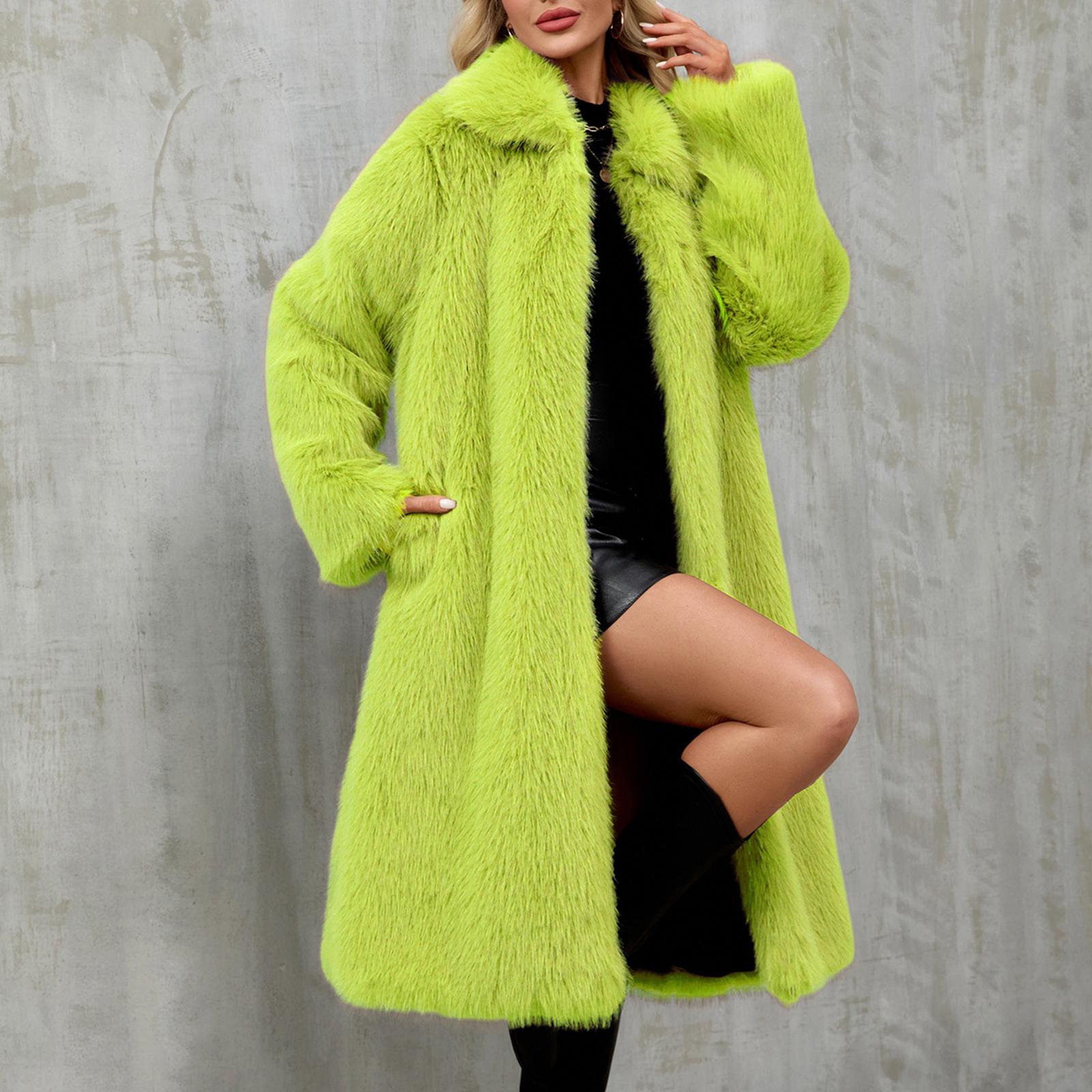 

Женская Модная Плюшевая Куртка Повседневный Однотонный Кардиган с Длинным Рукавом Длинное Пальто XXL