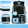 Purple Three-Piece Schoolbag For Female Junior High School Students, Large-Capacity Backpack, Lightweight Burden-Reducing Student Backpack