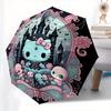 Hello Kitty,Gothic Kawaii Automatic Folding Umbrella-Simple 8-Rib Design, Bright Cartoon Pattern, Durable Iron Frame, Suitable For Travel, O