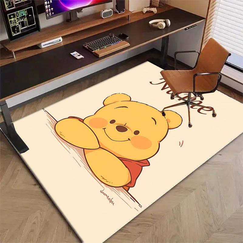 Custom Winnie Mat Personalized Name, Polyester Washable Indoor Entryway Rug, Gift for Christmas, Easter, Thanksgiving Day