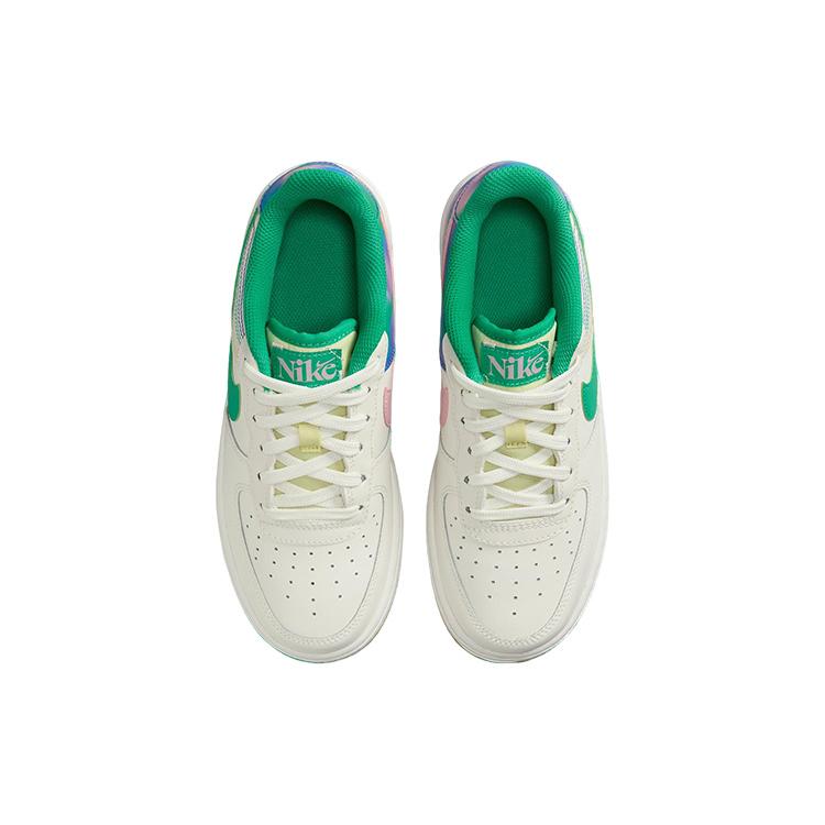 New Nike Air Force 1 Low LV8 3 Heel Stitch Sail Stadium Green GS FJ7540-100