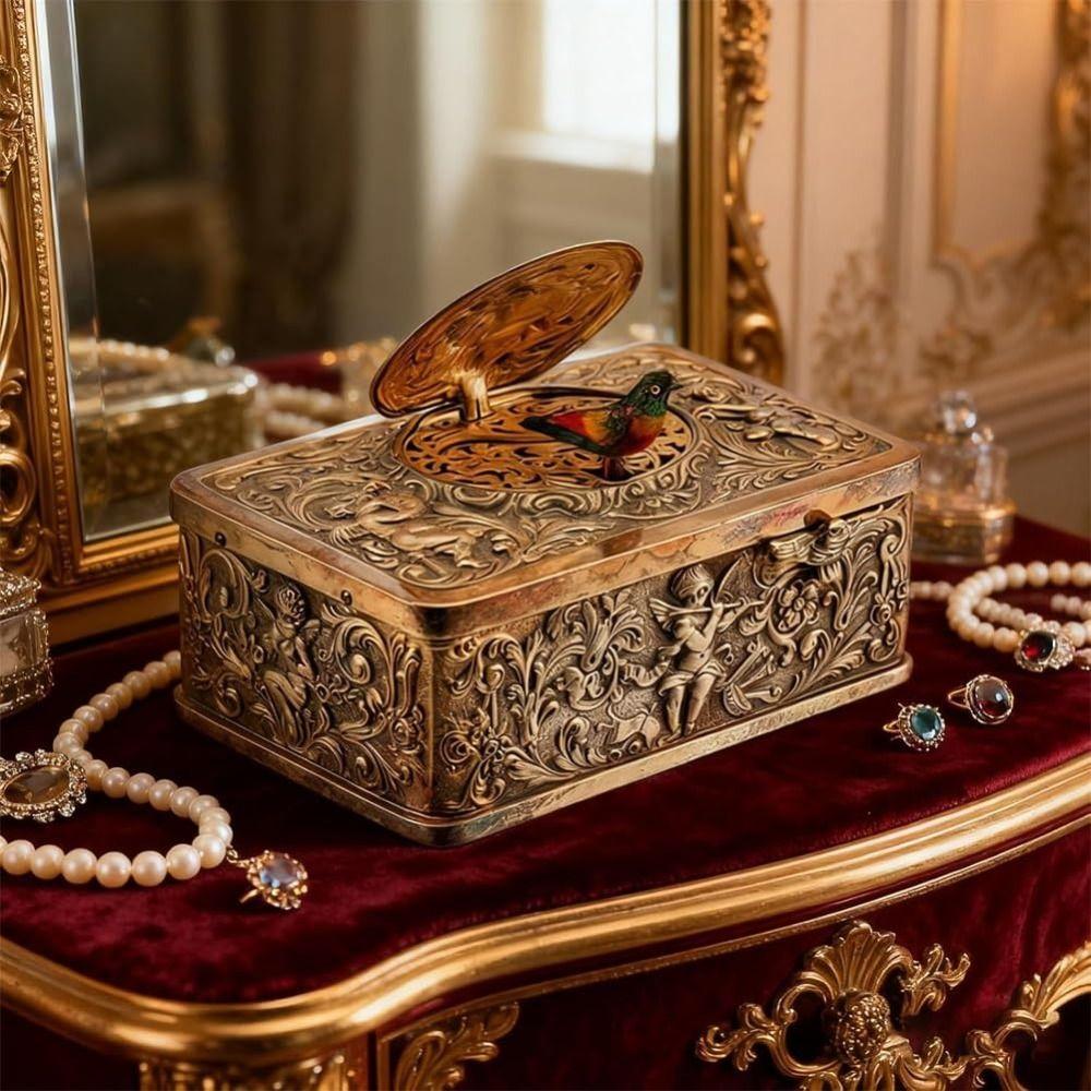 Vintage Singing Bird Music Box Elegant Mechanical Music Box Wind Up Music Box  Home Decoration