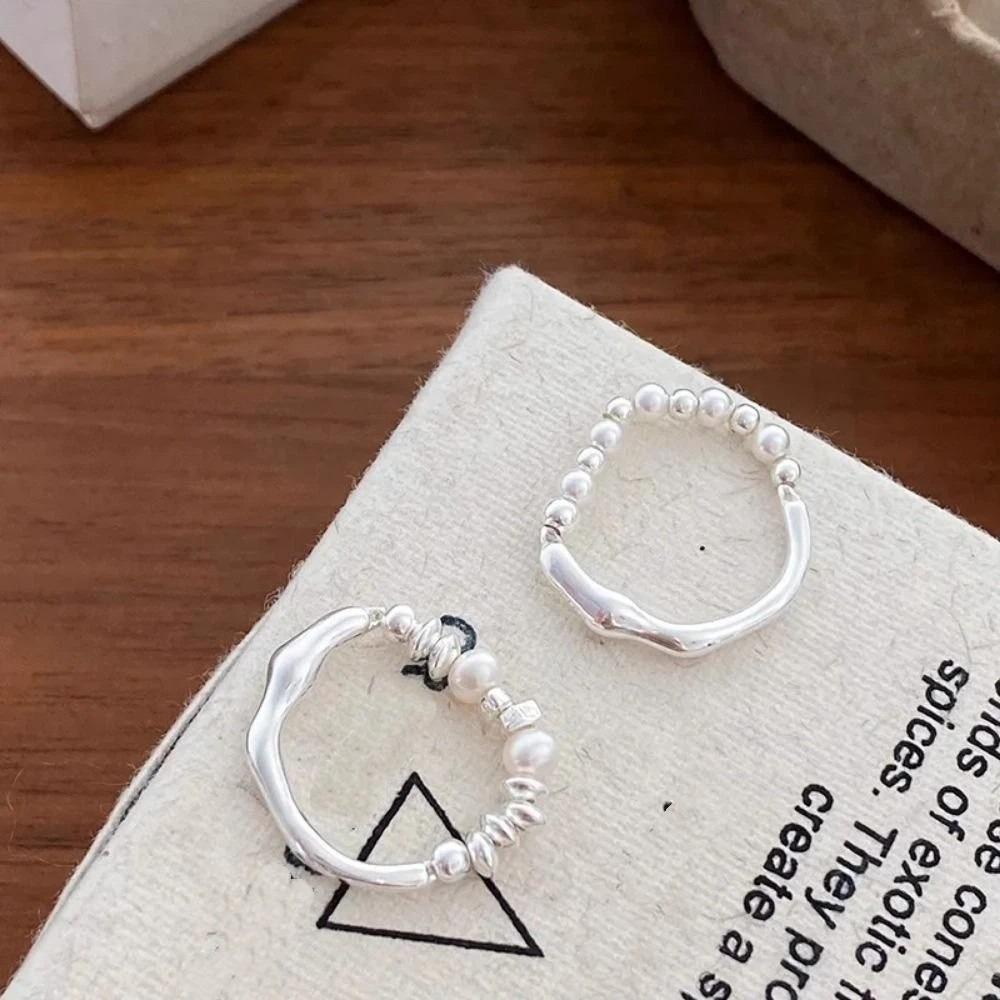 Irregular Pearl Finger Rings Light Luxury Personality Rings Minimalist Design Rings Daily Wear