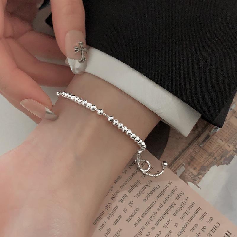 

925 Sterling Silver Lucky Round Ball Couple Bracelets Original Party Hot Top Quality Jewelry Vintage Korean Jewellery серебряный