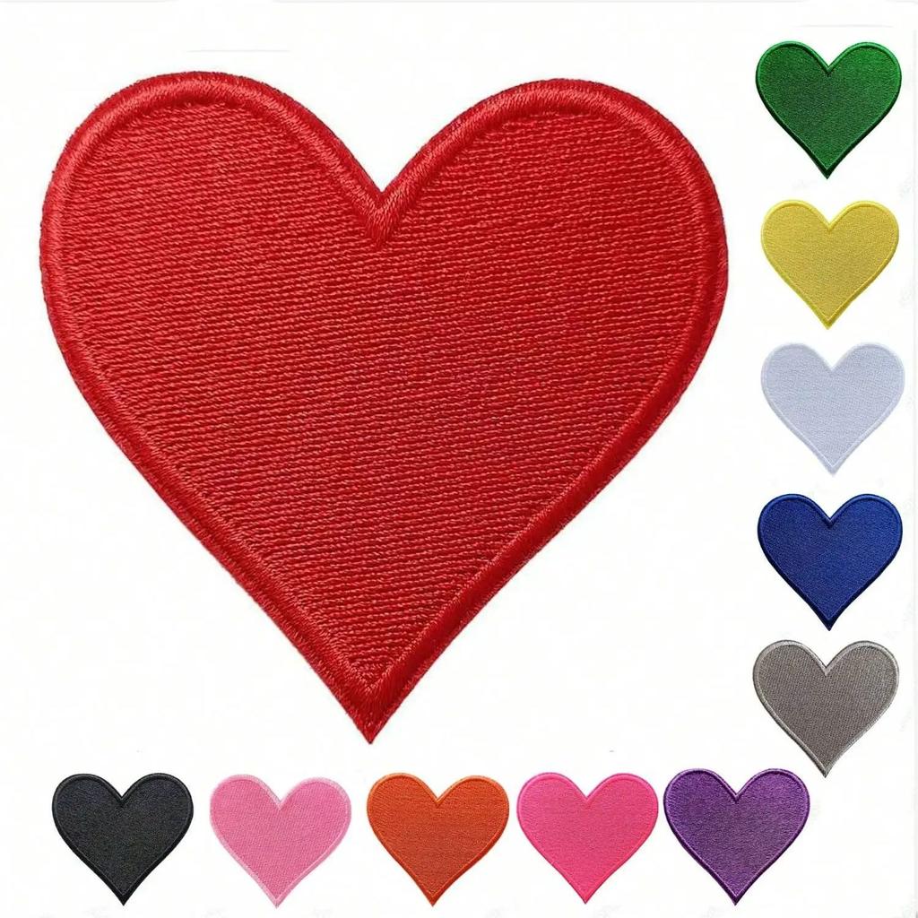 1 Pcs Heart Iron On Patches, Cute Embroidered Applique Iron On/Sew On Patches for Clothing, Jackets, Hats,Backpacks, Jeans.