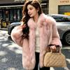 New imitation fox fur coat women's winter stand-up collar thin mink fur coat light