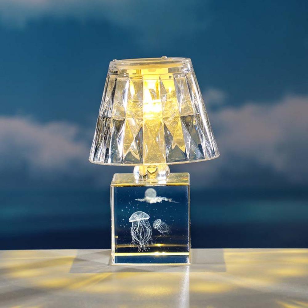 LED Modern Crystal Table Lamp Acrylic Bedside Night Light Creative Crystal Desk Lamp Home