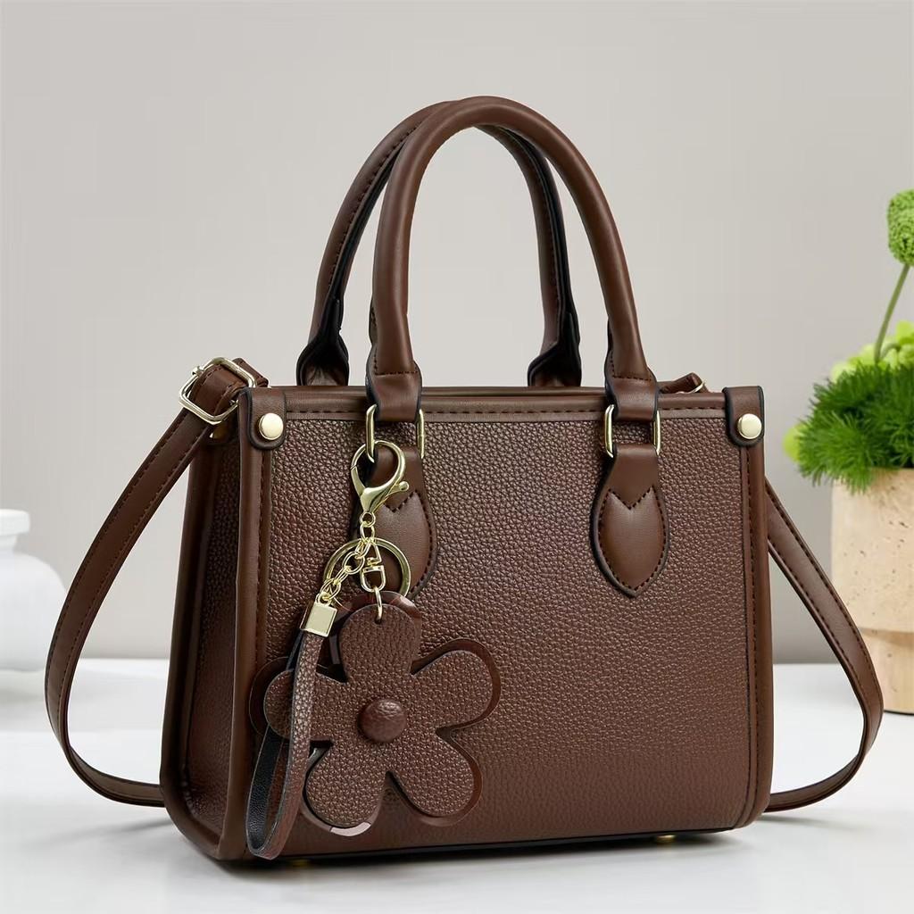Stylish Womens Tote Bag With Floral Decor And Pu Material For Daily Use