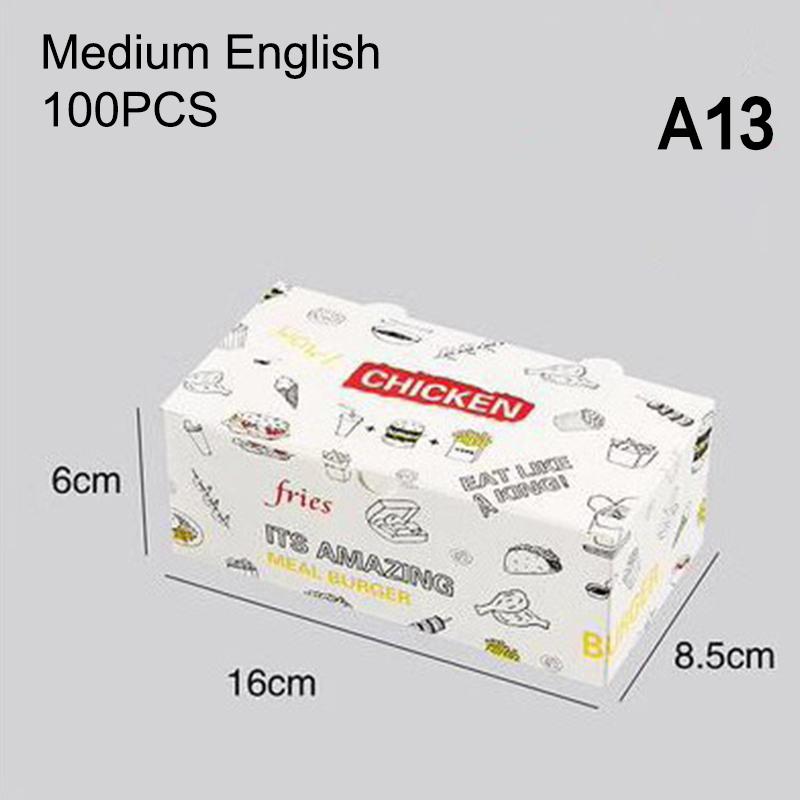 50/100Pcs Disposable French Fries Box Food Fried Chicken Packaging Box Party Supplies Food For Kids Birthday Tray
