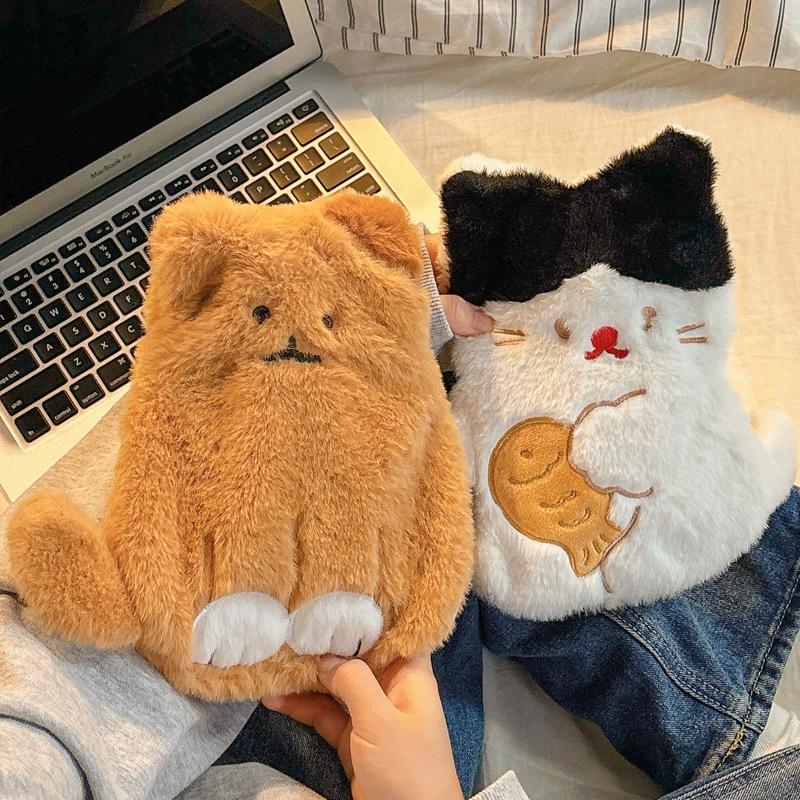 2025 The New Belly Warmer Thick Plush Hand Warmer Cute Cartoon Hot Water Bottle Warm Water Bag Multi-color Optional