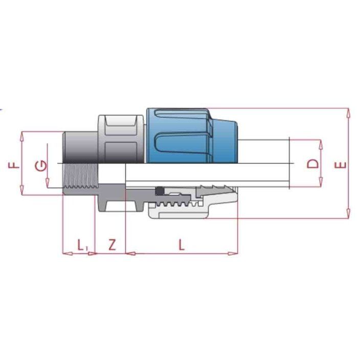 Raccord PE 20mm, Union 1/2" Femelle, Connecteur Polyéthylène