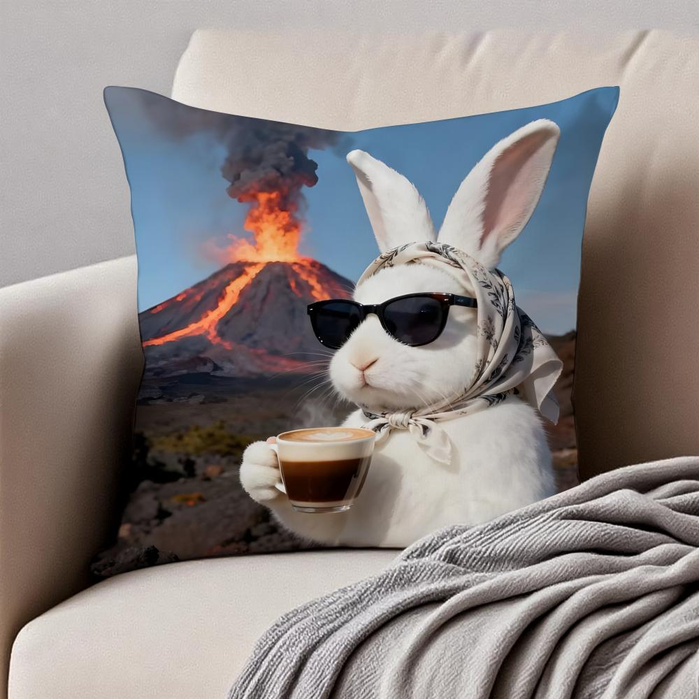 Interesting Animals Funny Cushion Cover Pillowcase Antidustmite Invisible Zipper Short Plush Sofa Cushion