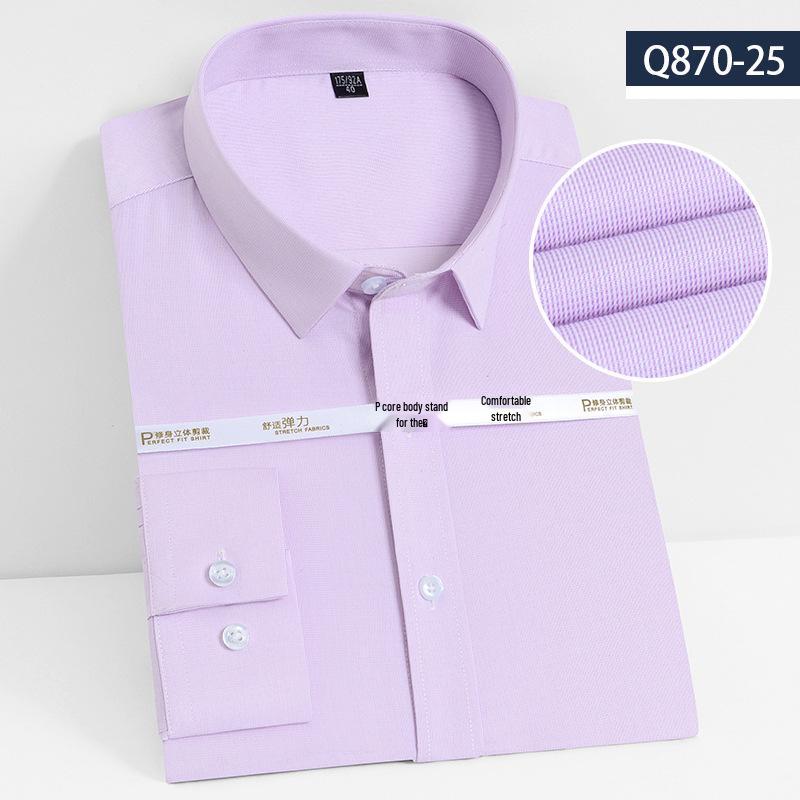 Men's 2025 Bamboo Fiber Slim Fit Long Sleeve Dress Shirt - Comfortable, Iron-Free Business Workwear