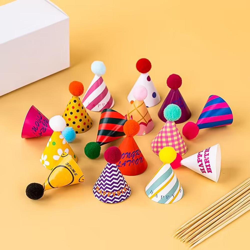 15 Teile/satz Mini Hut Kuchen Dekoration Geburtstag Backen Outfit Weihnachten Dekorationen DIY Nette Dessert Dekoration Party Liefert