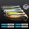 TRUSCEND Soft Fishing Lures Paddle Tail Fishing Lures for Bass Trout Crappie Durable Plastic Bait for Bass Shad Fishing Bait for Freshwater Saltwater