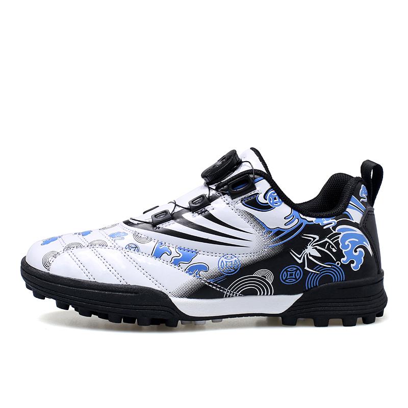 28-39 Children's High-quality Rotating Buttons Football Football Children's Patent Leather Art Format Lawn Training Football Boots