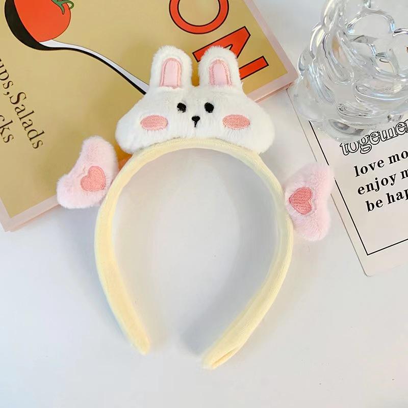 

Новая мультяшная повязка на голову с кроликом, милая, сладкая, с плоской головой, кролик, макарон, свежая, для умывания, аксессуары для волос