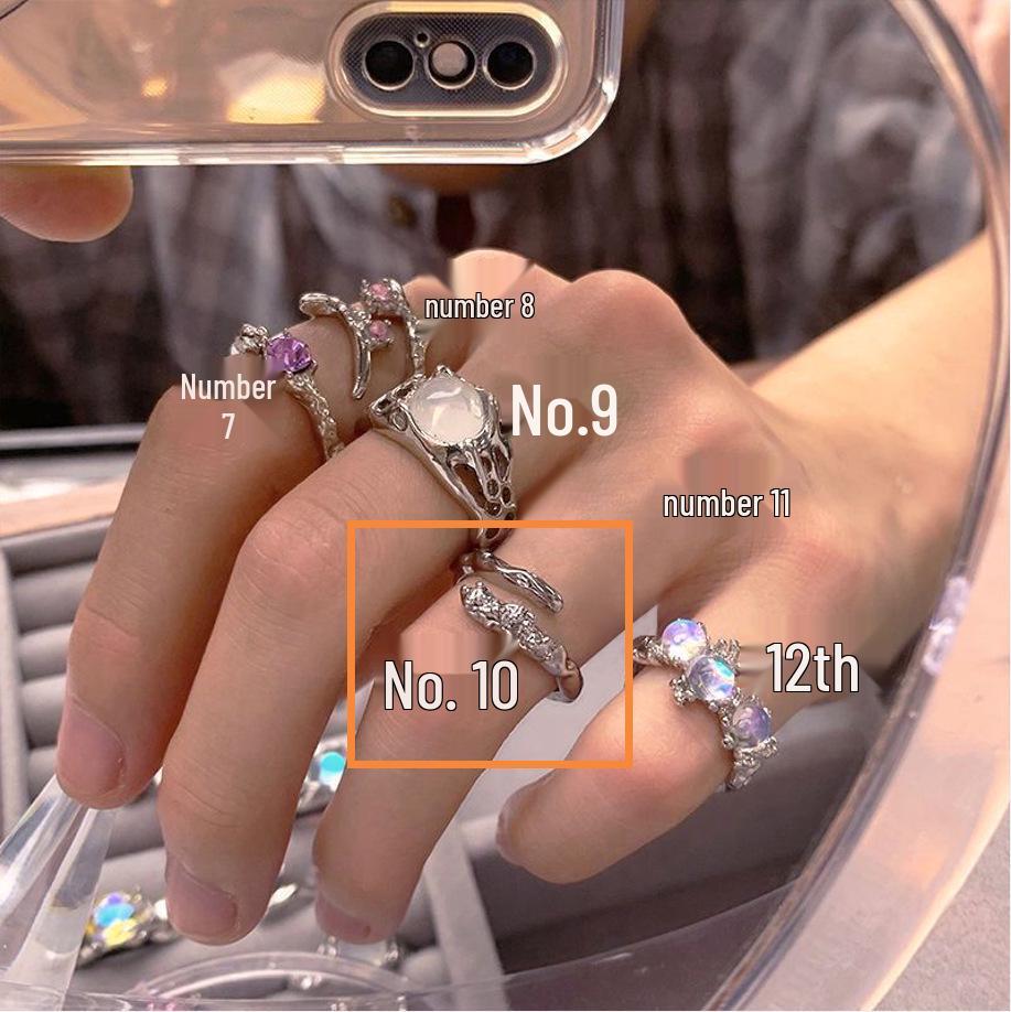 Moonstone Vintage Adjustable Luxury Index Finger Ring