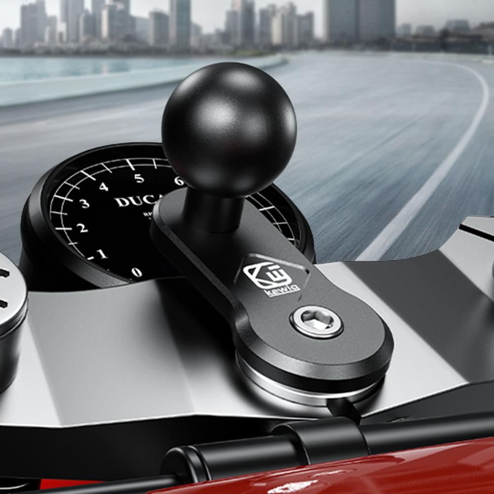 1 Inch/ 25mm Black Fork Stem Base Aluminum Alloy Motorcycle Fork Stem Mount Anti-Theft Front Fork Bar Ball Head for GoPro DJI