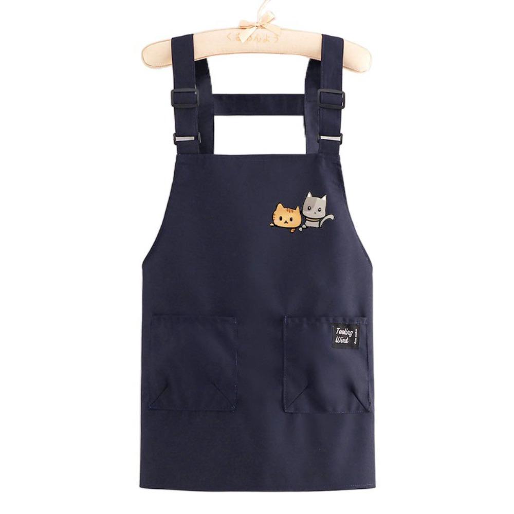 Canvas Household Cooking Apron Waterproof Oil-proof Working Clothes Adjustable Straps Sleeveless Coffee Shop Bibs for Women Men