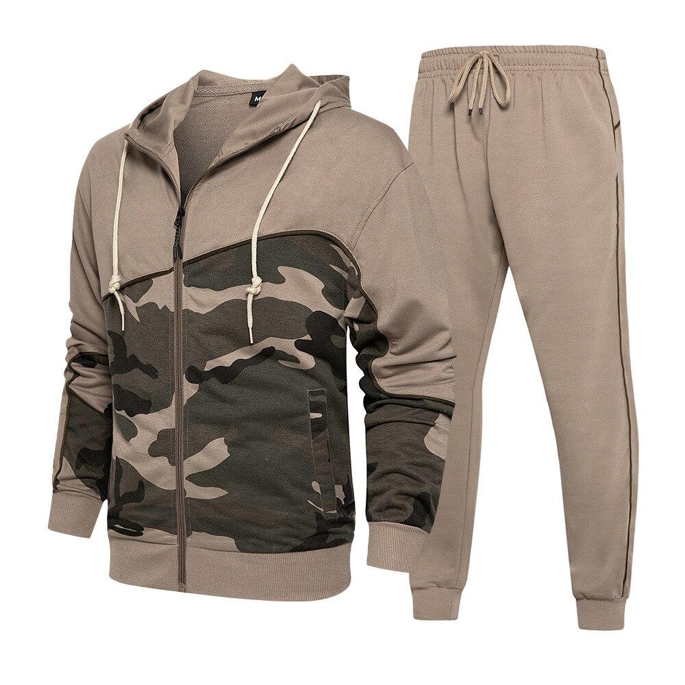 Conjunto de hombre Moda Hombre Ropa deportiva 2 piezas Conjuntos traje  deportivo Camuflaje Sudadera con capucha + Pant Sweatsuit Chándal masculino  comprar a buen precio — entrega gratuita, reseñas reales con fotos — Joom