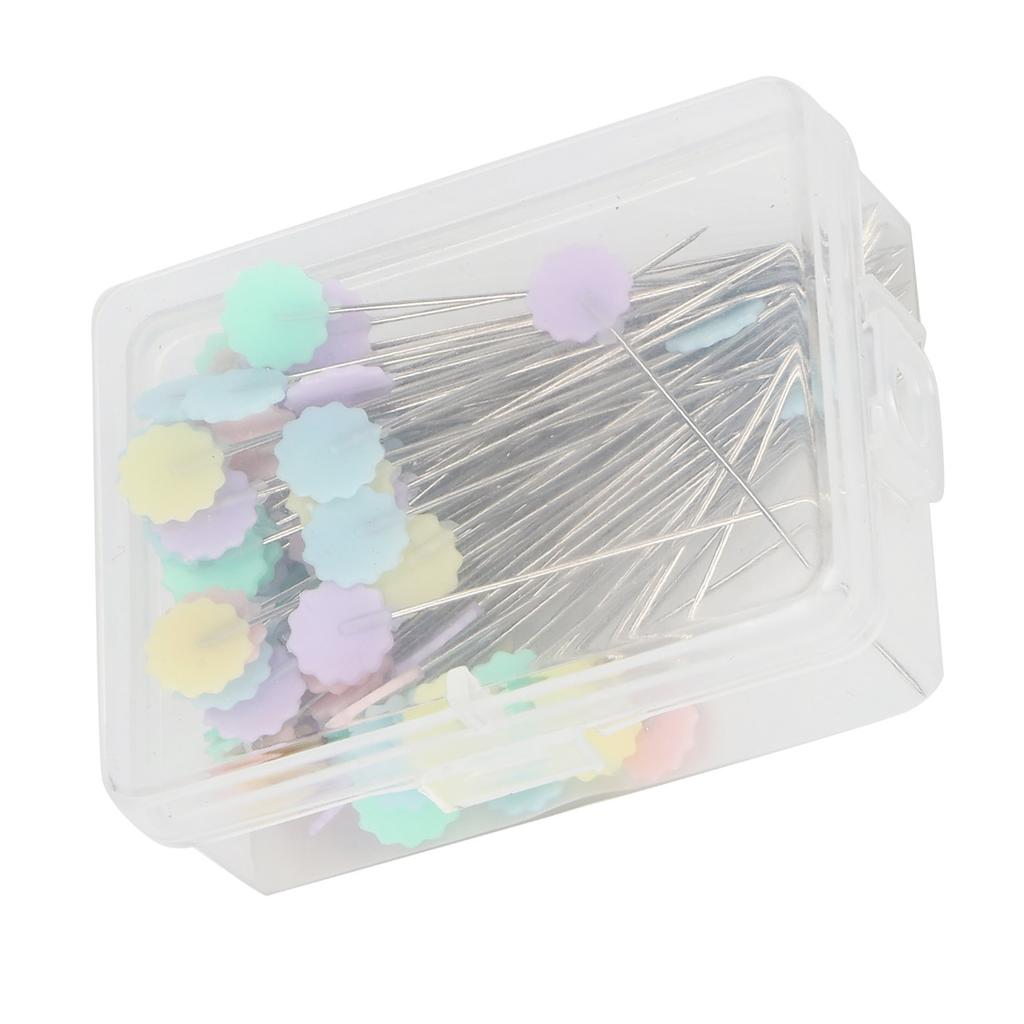 100pcs Flower Head Sewing Pins Flat Head Straight Quilting Pins for Sewing   Projects