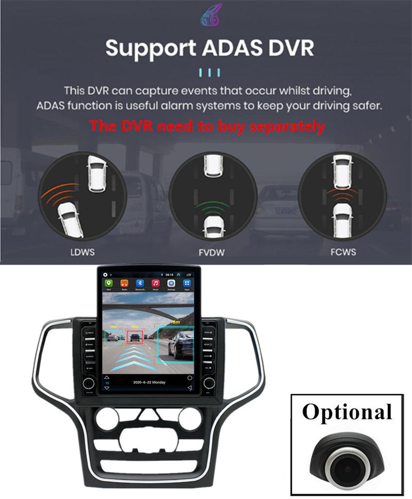 For 2014-22 Jeep Grand Cherokee 9.7'' Vertical Stereo Radio Android 12 GPS Navi