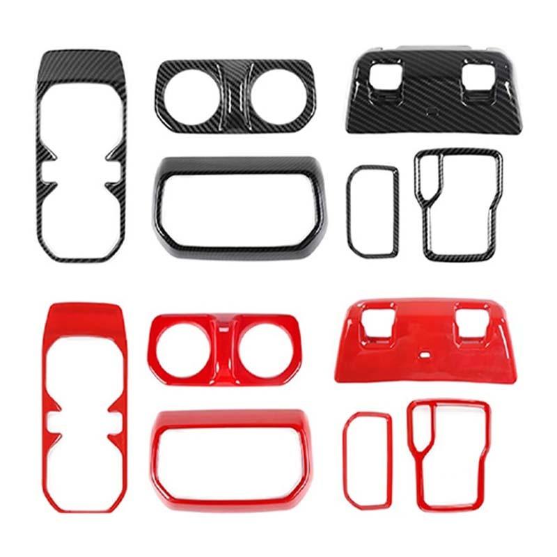 ABS Car Gear Shift Decoration Front Cup Holder Window Switch Cover For Jeep Wrangler JL 2018 Up For JT Gladiator Interior Accessories