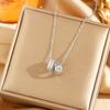 Japan and South Korea Simple Popular Wind Titanium Steel Necklace Female Niche Exquisite Internet Celebrity Zircon Clavicle Chain High-end Jewelry