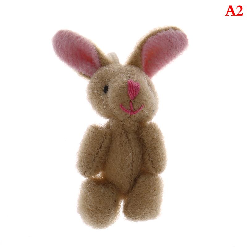 High Quality  5Cm Soft Mini Plush Rabbit Dollhouse Miniature Accessories Animal Toy Furniture For Doll Home Decoration 1Pc