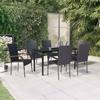 vidaXL 7 Pcs. Garden Dining Set Black