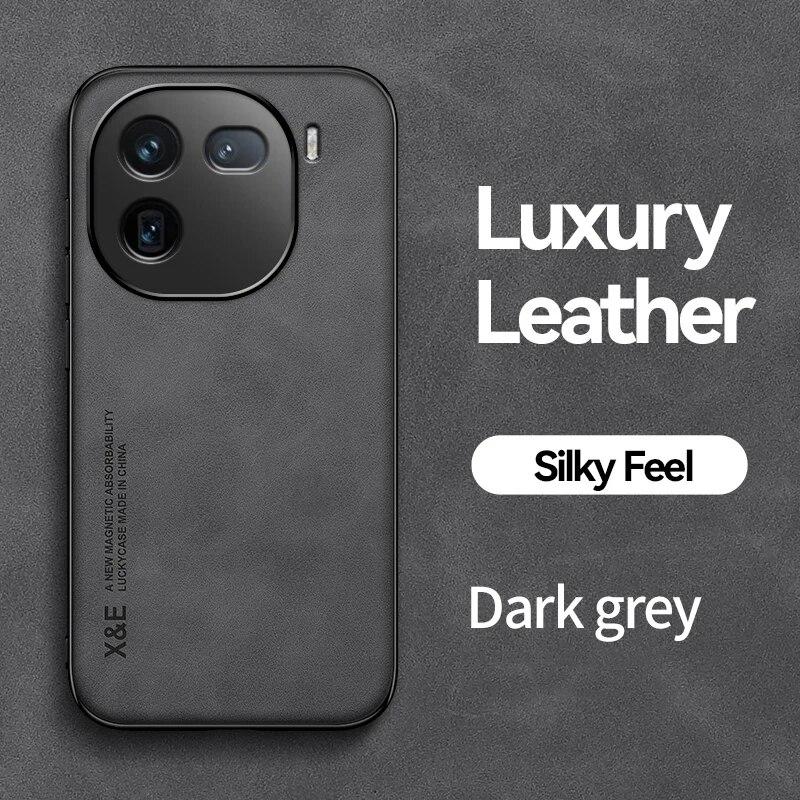 

Роскошный чехол KEYSION из искусственной кожи в стиле ретро для IQOO 12 5G, мягкий силикон + противоударная задняя крышка для телефона из поликарбоната для VIVO IQOO 12 Pro 5G for IQOO 12 5G темно серый