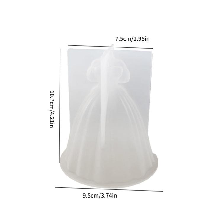 Silicone Ornament Mold Durable Crafting Moulds Wedding Dress Shape Flexible Mold