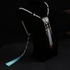 Hanfu Tassels Necklace Long Chain Vintage Chinese Necklace Tang Ming Dynasty Hanfu Pendant Necklace For Women Girl