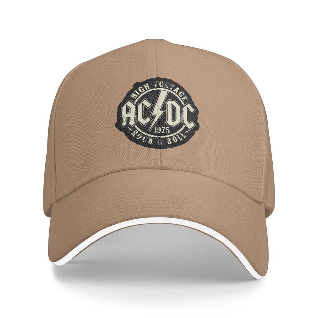 Vintage AC And DC Rock Band Logo Baseball Caps Snapback Baseball Hats Breathable Casual Casquette Outdoor Unisex