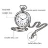 JEWELRYWE Reloj de bolsillo Sasanqua con números analógicos, resistente al agua, con caja de esqueleto, reloj de bolsillo antiguo, colgante, collar, reloj de plata, para uso diario, cosplay