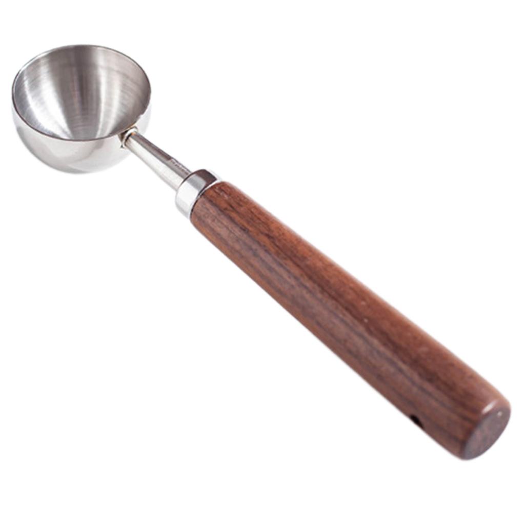 Stainless Steel Coffee Spoon with Walnut Wood Handle Tablespoon Baking Measuring Spoon Coffee Bean and Powder Scoop