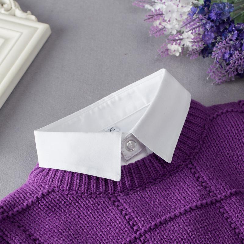 XS-M Casual Fake Collar Shirt for Children False Collar Removable Blouse Half Shirt Kids Lapel Detachable Boys Faux Col