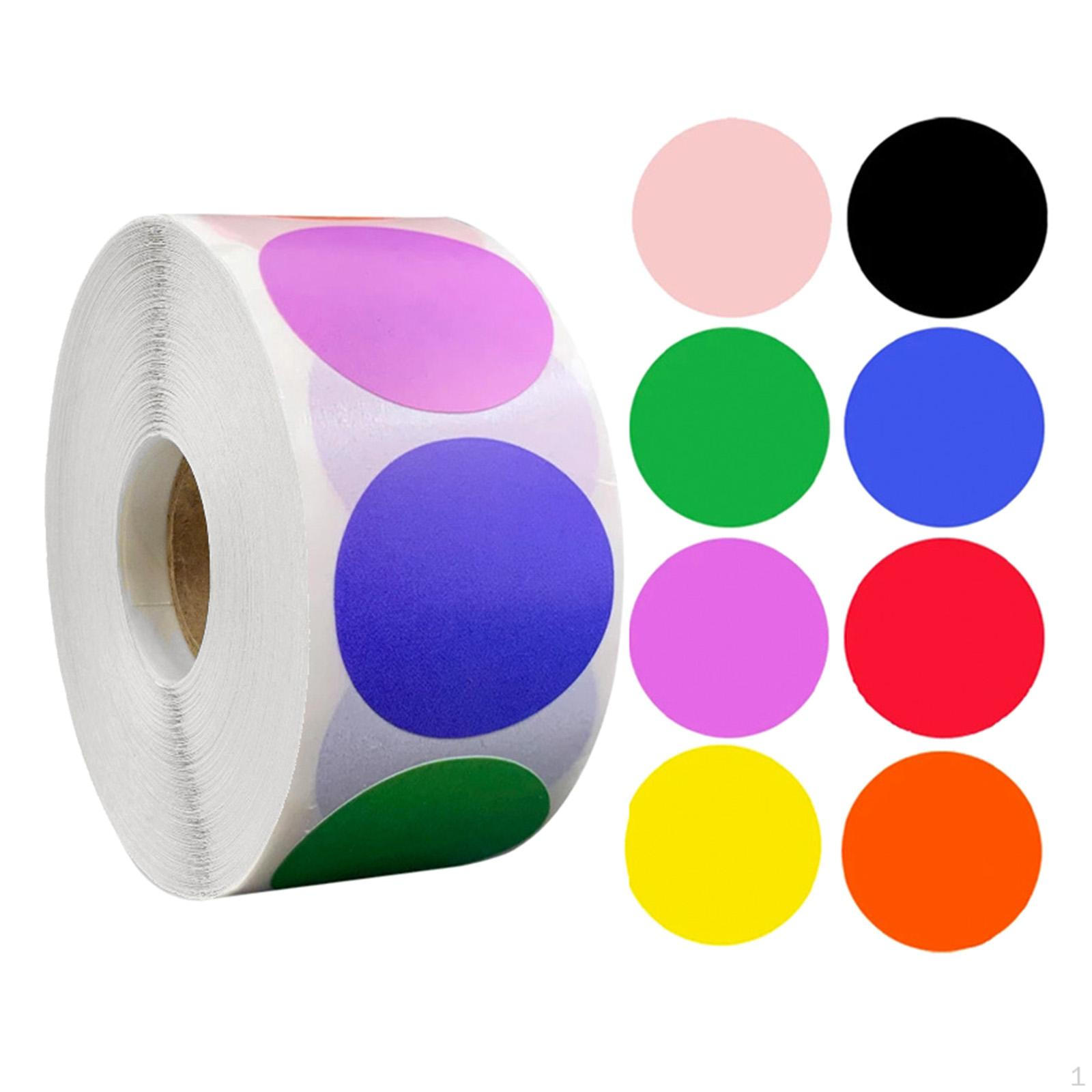 1 Inch Round Removable Color-Code Dot Stickers, Inventory Labels, 500/Roll