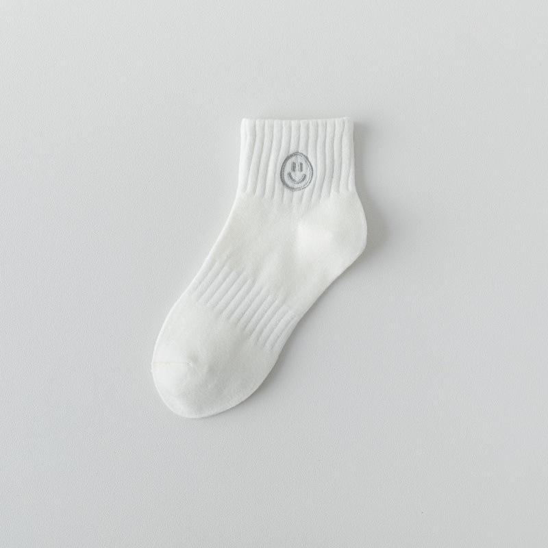 

Женские короткие носки с улыбающимся лицом - Весенне-летний стиль, Однотонные белые, Влагоотводящие, Устойчивые к запаху, Не скатывающиеся, Универсальный и простой дизайн. 1698