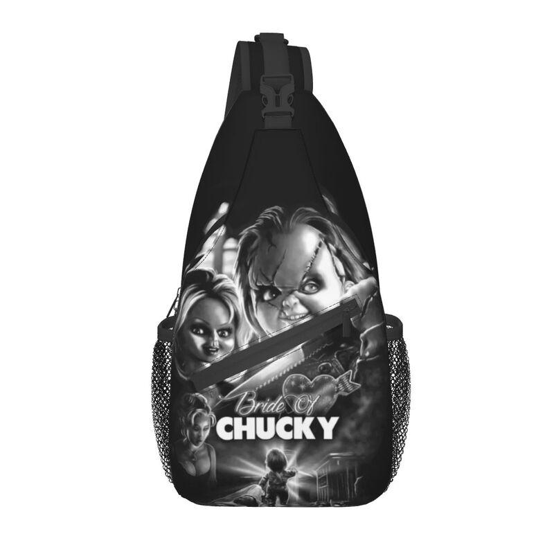 Horror Killer Chucky Sling Crossbody Chest Bag Men Fashion Child's Play Movie Shoulder Backpack for Travel Cycling